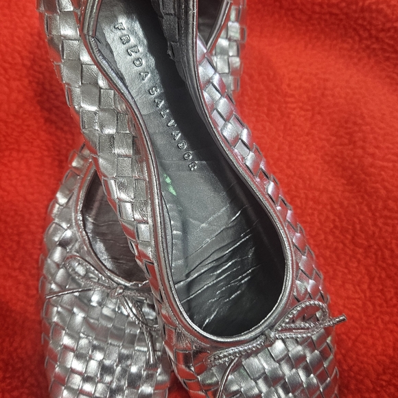 Freda Salvador Silver Woven Loafers - Picture 6 of 9